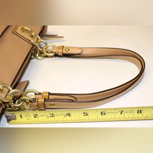 Coach New York Colette Leather Stripe North South Shoulder Tote Bag VINTAGE RARE - Picture 2 of 11